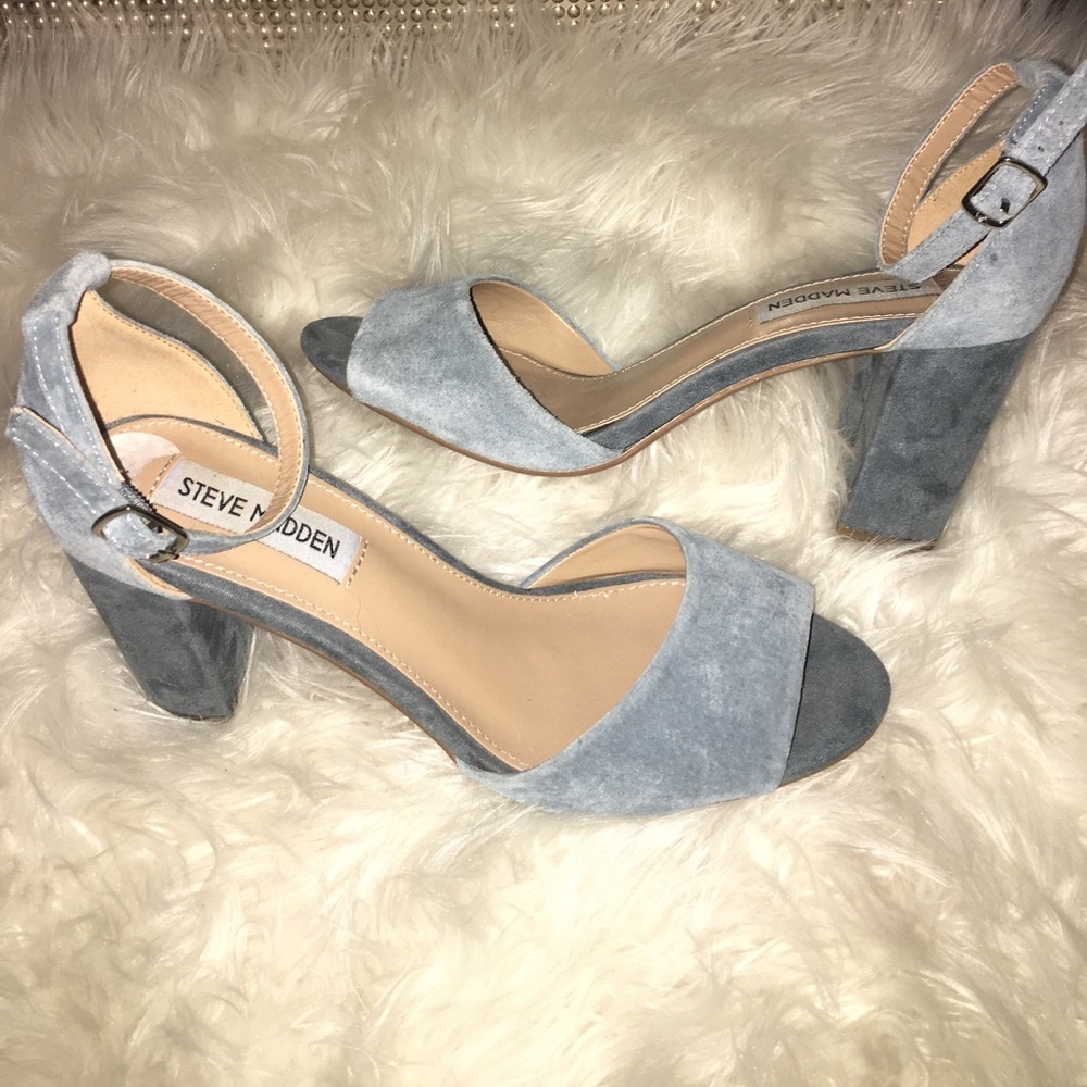 Steve Madden blue suede heels